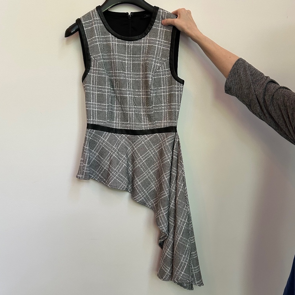 BCBG Asymmetrical Peplum Top